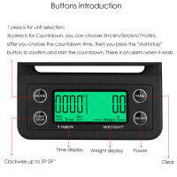 มินิดิจิตอลเครื่องชั่งครัวจับเวลาบาริสต้าขนาดกาแฟเค้กเบเกอรี่น้ำหนักวัดทำอาหารเครื่องชั่งอาหาร0.1กรัม3กิโลกรัม-5กิโลกรัมสองขนาด