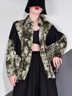 XITAO Shirt Fashion Patchwork Full Sleeve Women Print Shirt