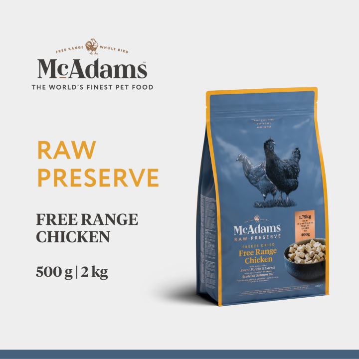 McAdams Raw Preserve Freeze Dried Free Range Chicken สูตร ไก่ฟรีเร้นจ์