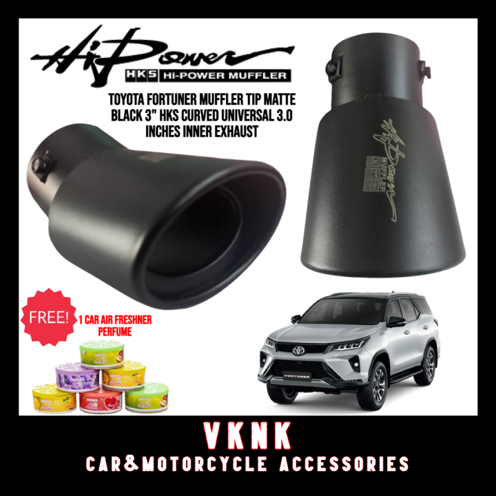 Toyota Fortuner MUFFLER TIP MATTE BLACK 3" HKS Curved Universal 3.0