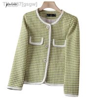 ✢ gsgw NAVIU-blazer feminino xadrez jaqueta casual de manga comprida casaco escritório estilo curto high end moda nova primavera e outono 2023