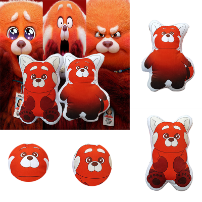 Red Mei Turning Panda Plush Pillow Doll Cartoon Bear Kawaii Cute Raccoon Toys