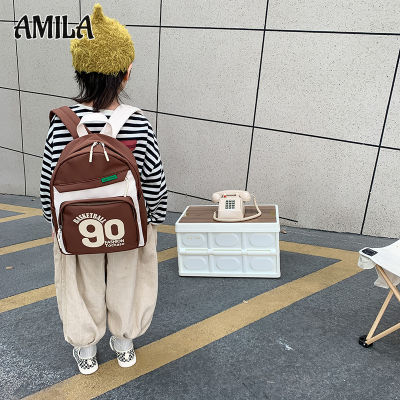 AMILA โรงเรียนอนุบาลกระเป๋าตัวอักษรขนาดเล็กสำหรับเด็กเล็กเป้น้ำหนักเบาเด็กผู้ชายแบบเกาหลีลำลอง