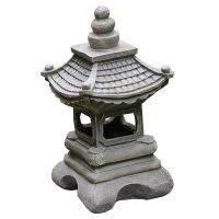 2X Japanese Style Courtyard Decoration Resin Solar Lamp Palace Lanterns Landscape Lights Home Gardening Decoration