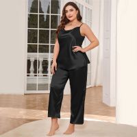 XL-5XL Big Size Summer New Pajamas Suit Sexy Cami&amp;Pants 2Pcs Lingerie Women Sleepwear Nightsuits Rayon Pijamas Set Homewear