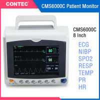 CONTEC CMS6000C ICU Patient Monitor 8 Inch 6 Parameters Vital Signs Monitor ECG NIBP SPO2 RESP TEMP PR