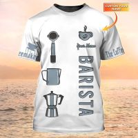 2023 new arrive- xzx180305   Newest Summer Menâ€˜s T-shirt Barista Apron Personalized Name 3D Printed t shirt Unisex Casual Tshirt Coffee Shop Uniform DW101