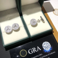 Bitcoin Moissanite ต่างหู S925เงินแท้เพชรหูกระดุมสำหรับผู้หญิงผู้ชายเครื่องประดับผ่านทดสอบมาพร้อมกับ GRA