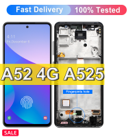 ของแท้สำหรับ Samsung Galaxy A52 4G A525F SM-A525F/หน้าจอ DS หน้าจอสัมผัสด้วยลายนิ้วมืออะไหล่สำหรับ Galaxy A52จอแสดงผล LCD