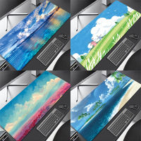 900X400 Blue Clouds Sky โต๊ะเขียนหนังสือขนาดใหญ่ที่สวยงาม Sky Scenery แผ่นรองเมาส์แล็ปท็อป Kawaii แผ่นรองเมาส์สำหรับเล่นเกม