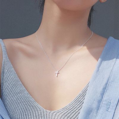 สร้อยคอ ไม้กางเขน Vintage Cross Pendant Necklace Stainless Steel