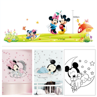 Big Mickey Mouse สติ๊กเกอร์ติดผนังเด็กตกแต่งห้องนอนเด็กเจ้าหญิงเด็ก 3d วอลล์เปเปอร์เด็กความสูงวัดแผนภูมิการเจริญเติบโตโปสเตอร์-hexinge