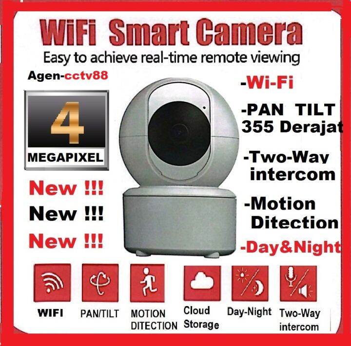 IP Camera WIFI Model Robot ASLI 4MP 2 way With Motion Detection Audio