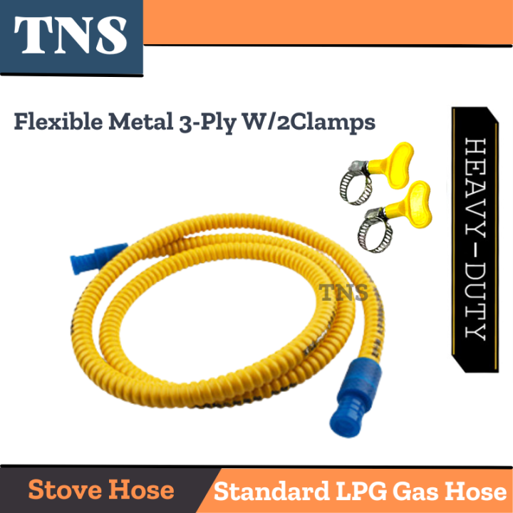 Heavy Duty LPG / Gas Stove Hose Flexible Metal 3Ply Rubber Gas Hose W