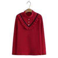 【มีไซส์ใหญ่】Plus Size Womens Patchwork Autumn Winter Muslim Fashion Tops Casual Female De-velvet Shirts