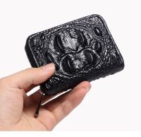 Multi-card first layer cowhide female zipper organ small coin purse