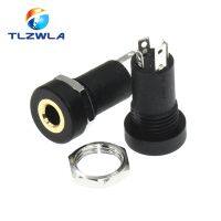 HVJ-5pcs 3.5mm Audio Socket 4 Pole Black Panel Mount Gold Plated With Nuts Headphone Socket Pj-392a 3.5 Mm Headphone Female