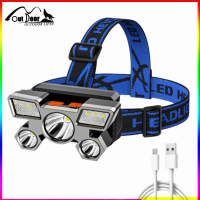 [OUTDOOR LIFE9]350LM LED ไฟหน้าแบบชาร์จไฟ USB กันน้ำตกปลากลางแจ้งไฟหน้า