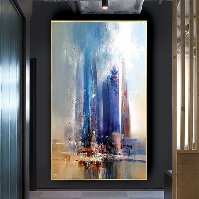 ภาพวาดรูปภาพสีน้ำมันแบบนามธรรมน้ำมันหนาศิลปะบนผนังบนผ้าใบภาพวาดทิวทัศน์ Cuadros Grnes 0717บ้าน