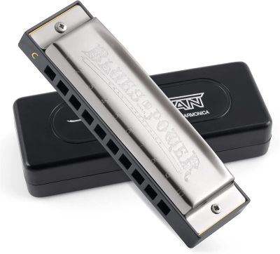 (ของเล่นดนตรี) Miwayer Harmonica อาวุโสบรูซ10หลุมบลูส์กับกรณีเหล็กสเตนเลสทองเหลือง