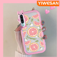 YIWESAN เคสสำหรับ Huawei P30 P30โปรการ์ตูนน่ารักสีชมพูฤดูร้อนมะนาวสีสันสดใสขอบเคสโทรศัพท์โปร่งใสสัตว์ประหลาดน้อยเลนส์กล้องถ่ายรูปเคสกันกระแทกกันกระแทก