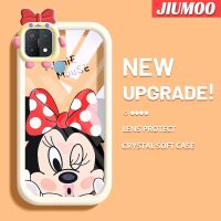 เคส JIUMOO สำหรับ OPPO A15 A15s A35 4G เคสลายการ์ตูนมินนี่ที่สวยงามสีสันสดใสน่ารักเล็กๆน้อยๆกล้องมอนสเตอร์ตัวนิ่มสำหรับเลนส์กันกระแทกแบบใสเคสมือถือเรียบง่ายฝาครอบป้องกันซิลิโคนความคิดสร้างสรรค์โปร่งใส