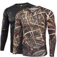 【YF】 Dry Camouflage T-shirt Men Outdoor Breathable O-Neck Sleeve Combat Camo T Shirts