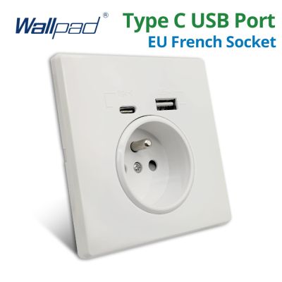 【NEW Popular89】 WallpadPlastic Panel WallFrench Standard PowerWith USB Charge Port Type-C Outlet 5V 2100mA
