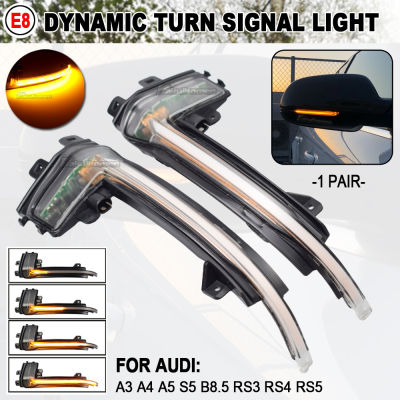 ไฟเลี้ยวแบบไดนามิก LED ด้านข้างกระจกตัวบ่งชี้ Blinker Repeater Light สำหรับ Audi A3 8P A4 A5 B8 Q3 RS5 C6 S6 B8.5 S5