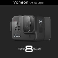 Vamson ฟิล์มกันรอยกล้องแอคชั่นแคมเมราปกป้องหน้าจอสำหรับ Gopro Hero 8กระจกนิรภัยสีดำมี9ชิ้นสำหรับ Go Pro VP720กล้อง8ตัว