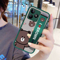 Case4you เคสสำหรับ Realme C53 Realme N53 Narzo พร้อมแถบข้อมือกันกระแทกด้านหลังเป็นฝ้าลายการ์ตูนบีกระเป๋าหมีเคสใส่โทรศัพท์สำหรับเด็กผู้หญิงแบบนิ่มขอบปกป้องเลนส์เต็มรูปแบบเคสโทรศัพท์บางเฉียบ