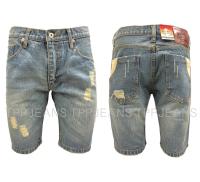 TPPJEANS Mens Shorts Selvedge Denim กางเกงยีนส์ขาสั้นชายสีบลูฟอกแต่งขาด ริมแดงป้ายหนังแท้ ตัดต่อกระเป๋าผ้านิ่มใส่สบาย