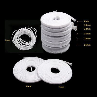 5M White Cable Sleeves DIY High quality  Braid PET Expandable Sleeving High Density Sheathing  2/4/6/8/10/12/15/20/25mm