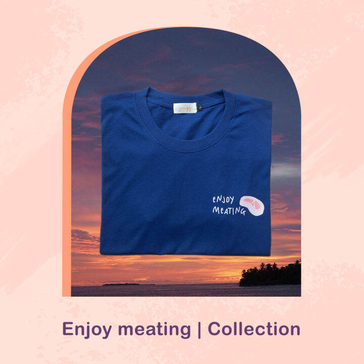 เสื้อยืด-cotton-100-ลายน่ารัก-enjoy-meating-collection