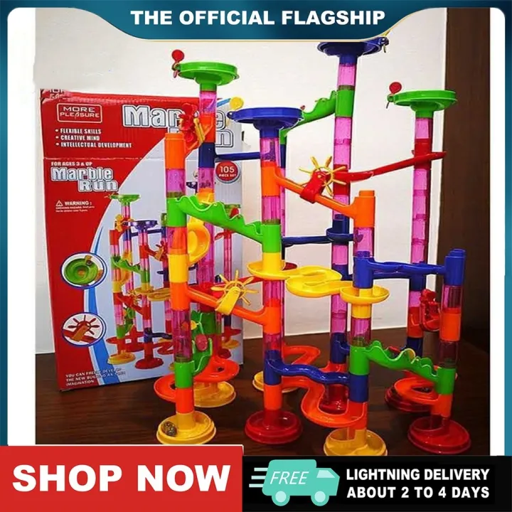 【COD】105pcs BIG DIY Construction Marble Race Run Maze Balls Lazada PH