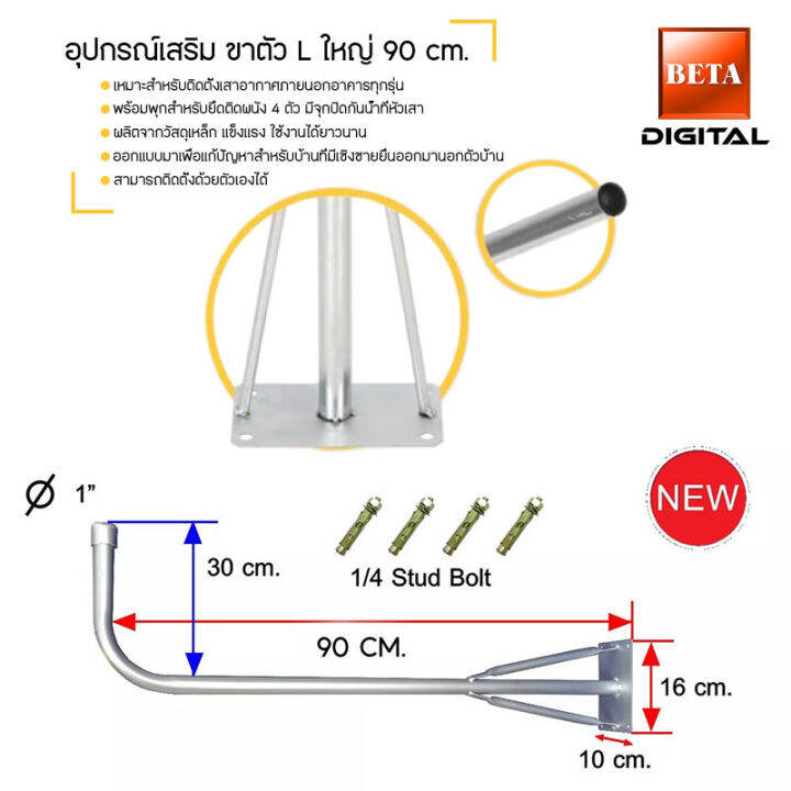 beta-อุปกรณ์เสริมติดตั้งเสาอากาศดิจิตอลทีวี-ขาตัว-l-ใหญ่-ขนาด-90-ซม