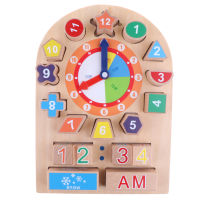 Wooden Matching Clock Puzzles Cartoon Teaching Clock Educational Toy Sorting