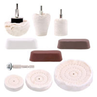 10 Pcs Buffing Pad ขัดล้อชุด3Pcs Rouge Compound 1/4นิ้ว Handle,สำหรับ Manifold,อลูมิเนียม,สแตนเลส