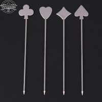 Poker Cocktail Picks Appetizer Stainless Steel Skewers For Toothpicks Sticks Fruit Metal Toothpick Martini Stick Fancy Garnish