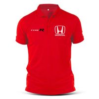 Honda POLO Sports TypeR Cars Collar T-Shirt Polo Shirt Cotton Print Large