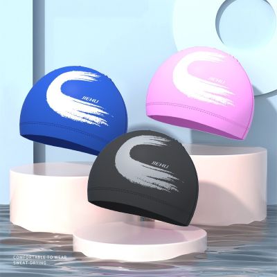 【CW】 Caps for Men Large Size Swim Cap Print Breathable Pool Accessories