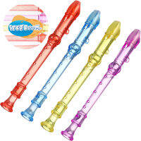 Jiogein 12 Pcs Toddler Toy Kids Mini Toys Music Flute Musical Instruments Plastic Flutes - Soprano Recorder Translucent