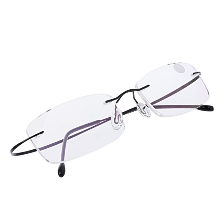 Ultralight Titanium Rimless Rectangular Glasses Spectacles Eyeglass ...