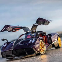 Pagani โมเดลรถแข่งของเล่นอัลลอยด์ขนาด122ของเล่นโลหะแบบดึงกลับมีเสียงและไฟพร้อมของขวัญสำหรับเด็ก