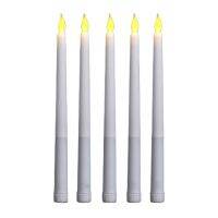 5pcs Flickering LED Candle Plastic Flameless Long Taper Candle Light for Event