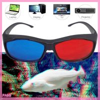 PAGG Red Blue 3D แว่นตากรอบสีดำสำหรับมิติ anaglyph TV Movie DVD Game