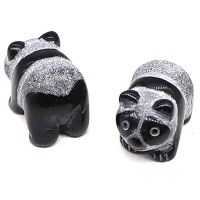 1PC Obsidian Panda Statue Crystal Animal Carving Crafts Cartoon Figurines Miniature Ornaments Home Decor Gift Art Collection