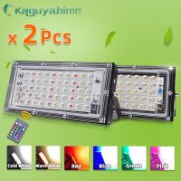 (K) 2pcs LED Flood Light 50W 100W RGB Floodlight IP65 Waterproof Outdoor Street Spot Wall Reflector Lighting Garden Spotlight