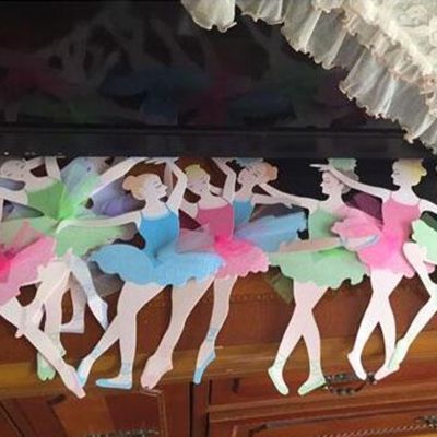 1Pc 3M Colorful Hanging Paper Banner Bunting Banner Paper Flag Ballerina Girl Birthday Party Festival String Flag DIY Decoration