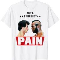 【จัดส่งในประเทศ】เสื้อยืด พิมพ์ลาย Rocky 3 I Predict Pain Rocky And Clubber Face Off สําหรับผู้ชาย